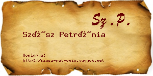 Szász Petrónia névjegykártya